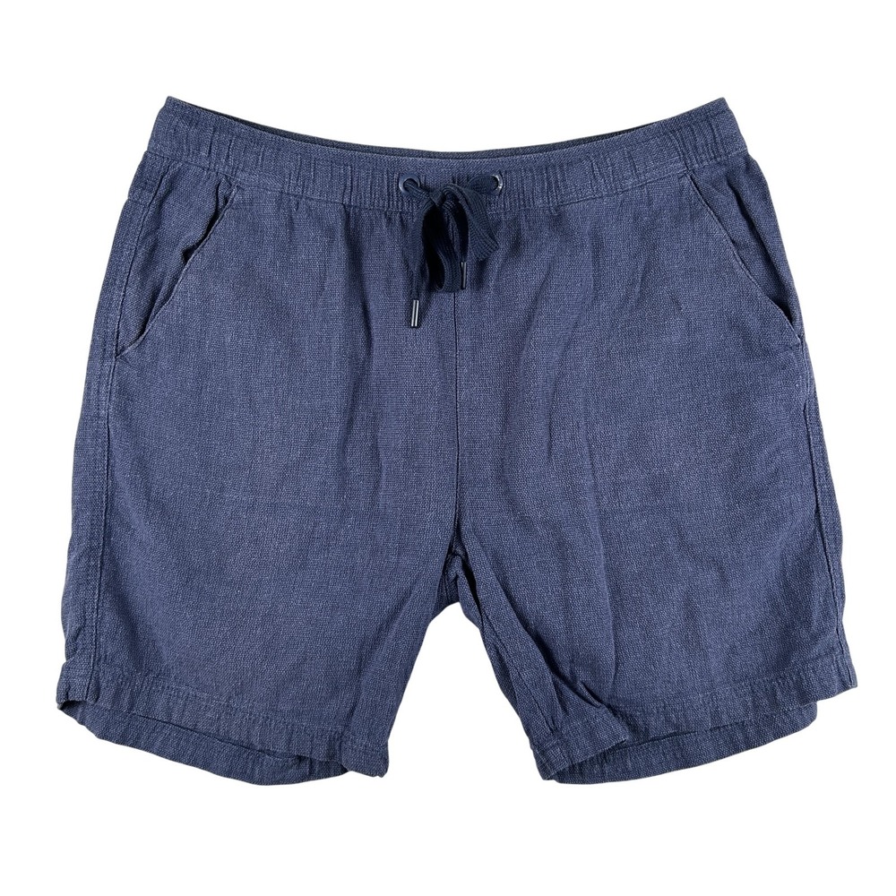 Folk Chino Shorts Mens XL 5 Linen Cotton Drawstring Casual 7 Inseam Blue